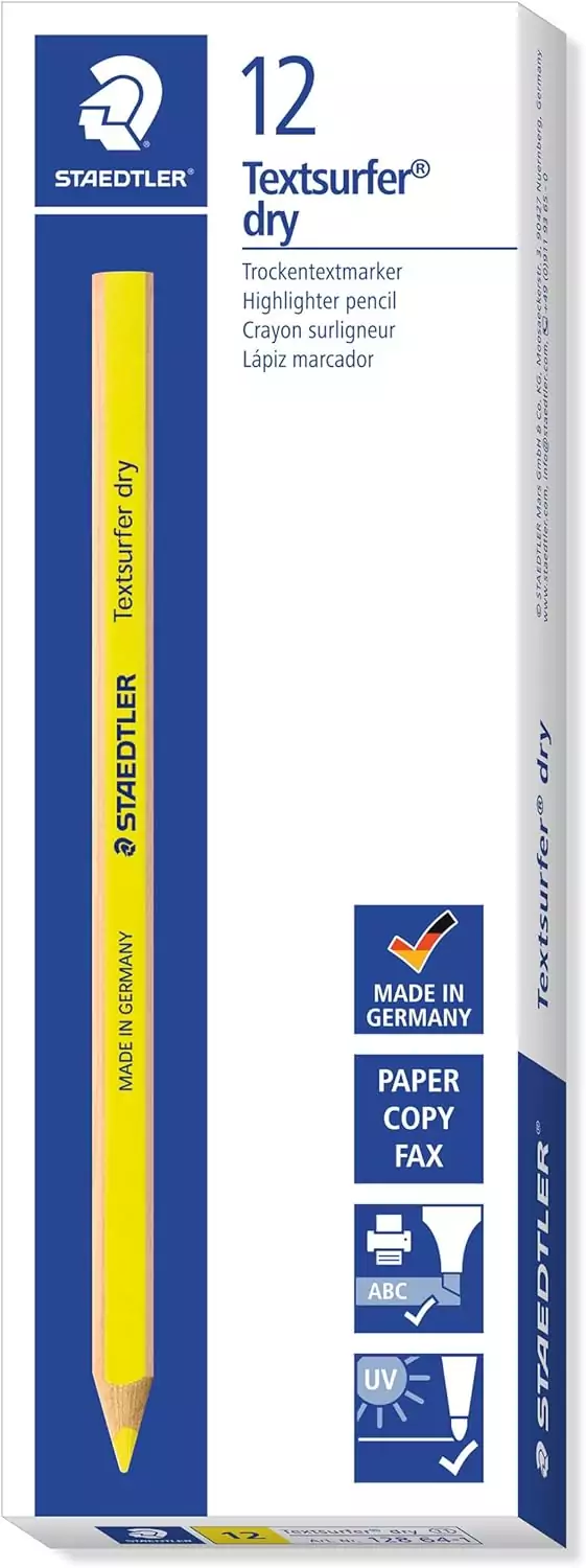 Caja Staedtler con 12 lápices de color amarillo Caja Staedtler con 12 lápices de color amarillo
