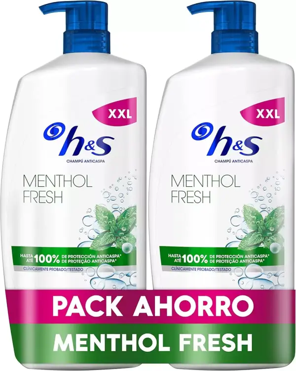 2x1000ml H&S Menthol Fresh Champú Anticaspa 2x1000ml H&S Menthol Fresh Champú Anticaspa