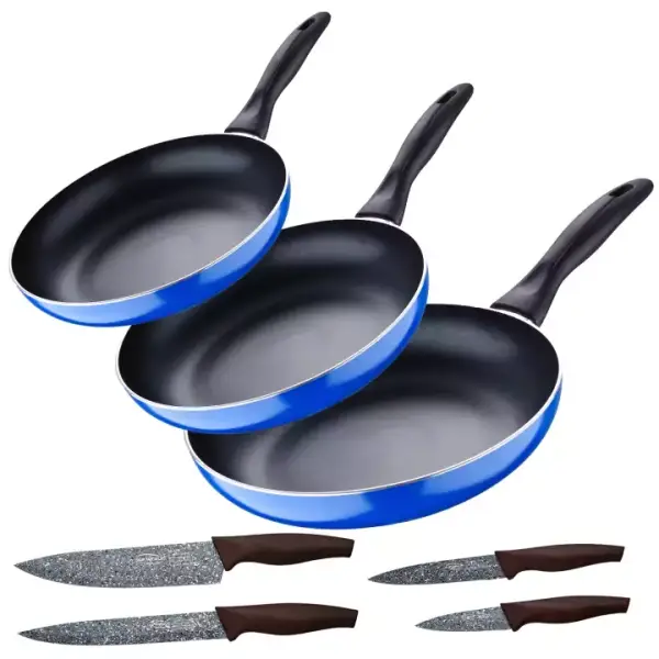 Set San Ignacio Navy Paradise 3 Sartenes + Cuchillos de acero inoxidable Set San Ignacio Navy Paradise 3 Sartenes + Cuchillos de acero inoxidable