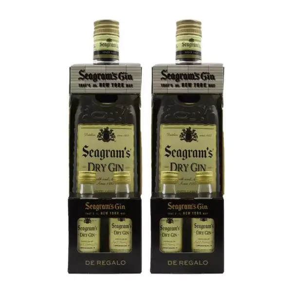 2x Pack Seagram’s Dry 70cl + 2 miniaturas de Seagram’s Dry 2x Pack Seagram’s Dry 70cl + 2 miniaturas de Seagram’s Dry