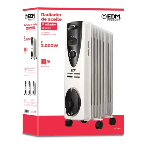 Radiador de Aceite EDM 2000 W 9 elementos Radiador de Aceite EDM 2000 W 9 elementos