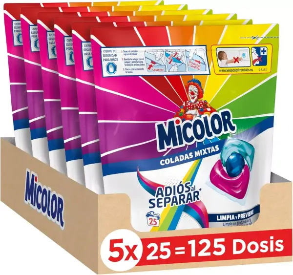 5x 25 Cápsulas Micolor detergente ropa color 5x 25 Cápsulas Micolor detergente ropa color