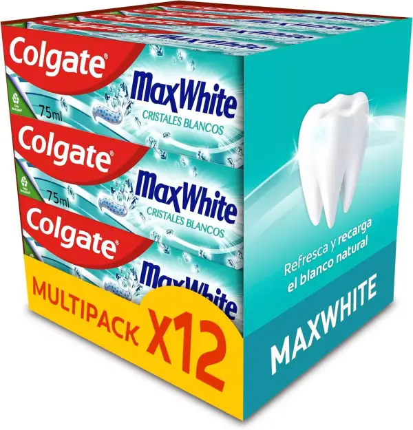 12x75ml Pasta de dientes Colgate Max White Cristales 12x75ml Pasta de dientes Colgate Max White Cristales