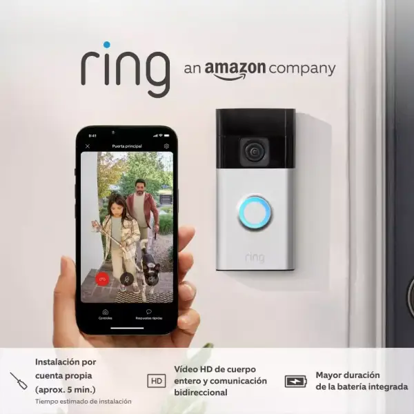 Ring videotimbre con batería con vídeo HD Ring videotimbre con batería con vídeo HD