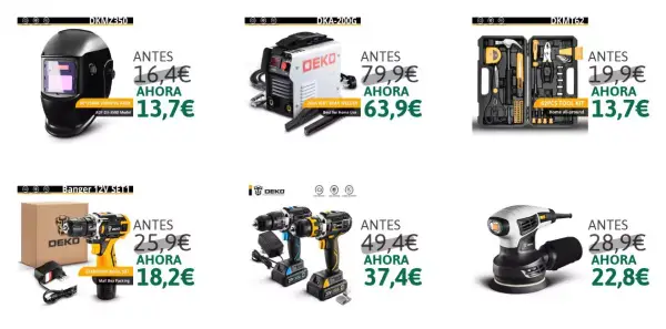 Selección de herramientas y accesorios Deko desde Selección de herramientas y accesorios Deko desde