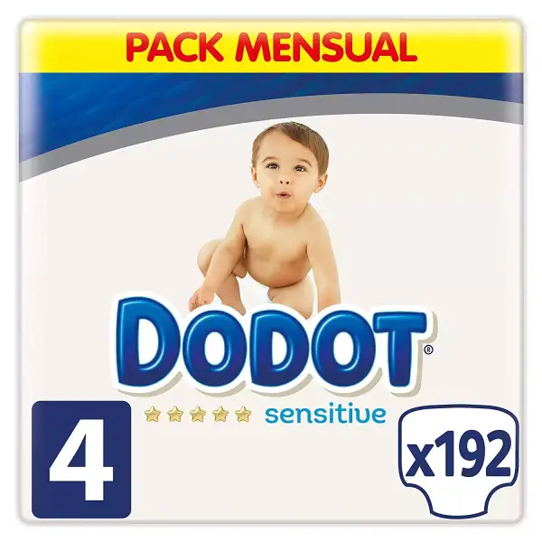 Pañales Dodot Sensitive de 9-14 kg, Talla 4, 192 Pañales Pañales Dodot Sensitive de 9-14 kg, Talla 4, 192 Pañales