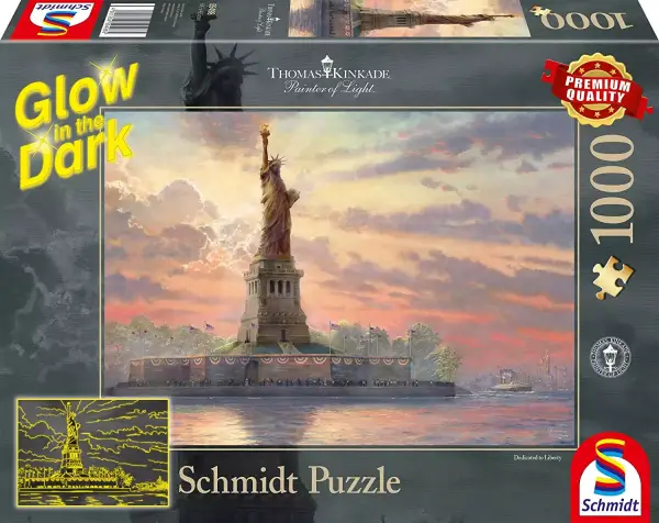 Puzzle de 1000 Piezas de la Estatua de la Libertad con brillo en la oscuridad Puzzle de 1000 Piezas de la Estatua de la Libertad con brillo en la oscuridad