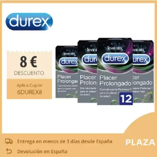 Paquete de 48 condones DUREX placer prolongado Paquete de 48 condones DUREX placer prolongado