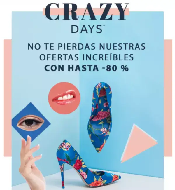 Hasta 80% de descuento y envío GRATIS en los Crazy Days Hasta 80% de descuento y envío GRATIS en los Crazy Days
