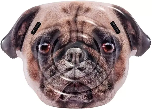 Colchoneta perro pug hiperrealista con asas Intex Colchoneta perro pug hiperrealista con asas Intex