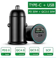 Cargador coche USB Tipo C QC 30W Cargador coche USB Tipo C QC 30W