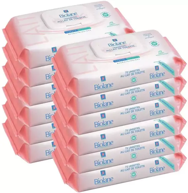 Set de 12 paquetes de toallitas Biolane Set de 12 paquetes de toallitas Biolane