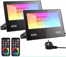 2 Focos Led RGBW 40W 2 Focos Led RGBW 40W