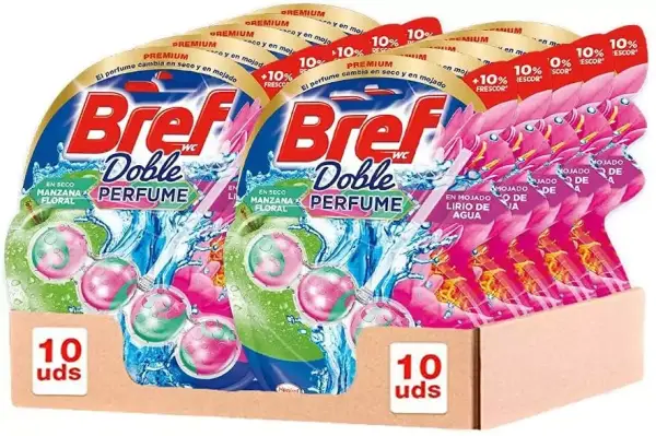 Pack de 10 Colgadores WC Bref Doble Perfume Pack de 10 Colgadores WC Bref Doble Perfume