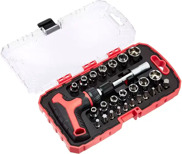 Juego de destornillador y llave de carraca Amazon Basics Juego de destornillador y llave de carraca Amazon Basics