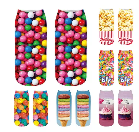 Calcetines con estampados de gominolas y dulces Calcetines con estampados de gominolas y dulces
