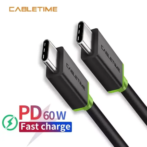 Cable USB Tipo C a USB Tipo C 1m 60W Cable USB Tipo C a USB Tipo C 1m 60W