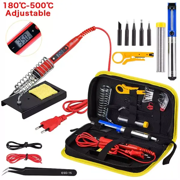 Kit soldador 80W + 5 puntas + estaño + funda y accesorios Kit soldador 80W + 5 puntas + estaño + funda y accesorios