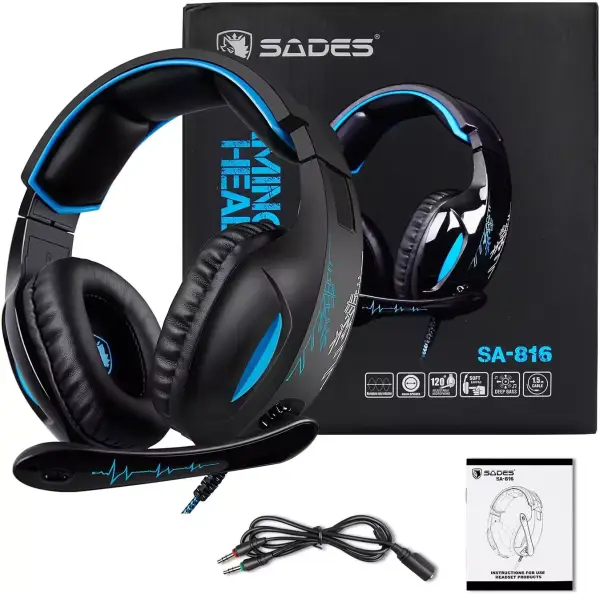 Auriculares Pro Gaming con micrófono Sades SA-816 Auriculares Pro Gaming con micrófono Sades SA-816