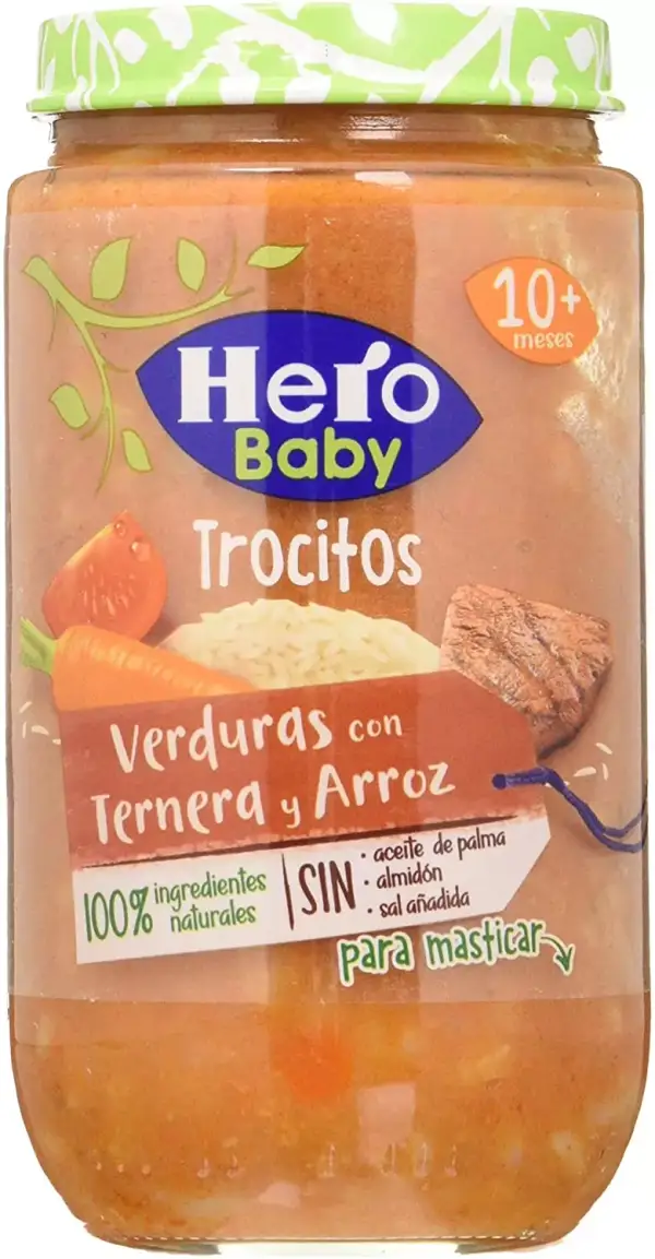 Hero Baby Tarritos con trocitos de verdura, ternera y arroz pack de 12 Hero Baby Tarritos con trocitos de verdura, ternera y arroz pack de 12