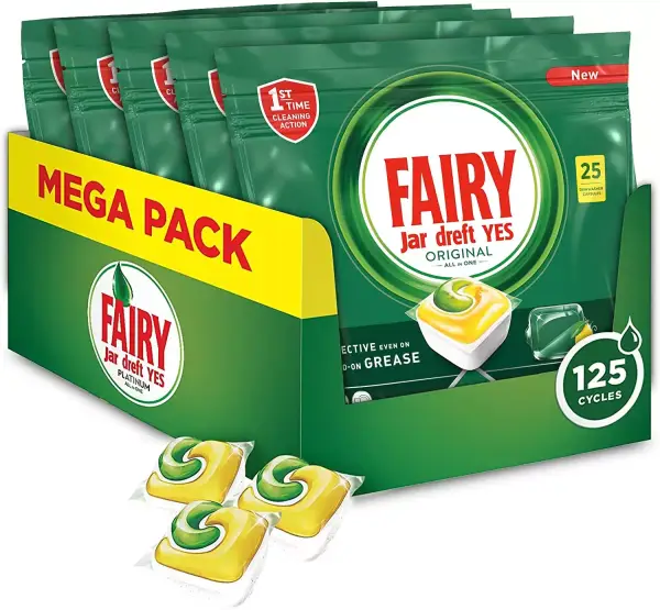 125 Cápsulas Lavavajillas Fairy Limón 125 Cápsulas Lavavajillas Fairy Limón