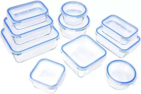 Recipientes de cristal para alimentos Amazon Basics 20 piezas Recipientes de cristal para alimentos Amazon Basics 20 piezas