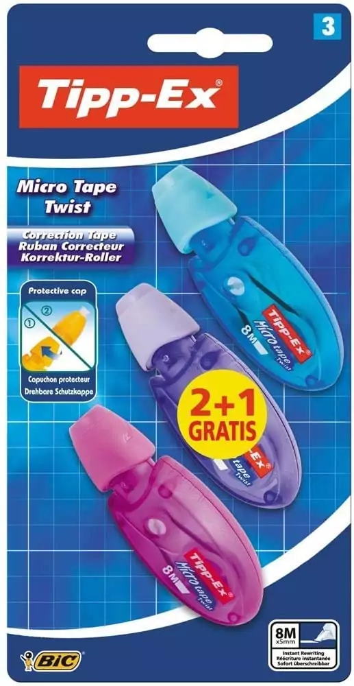 Blíster de 3 Tipp-Ex Blíster de 3 Tipp-Ex