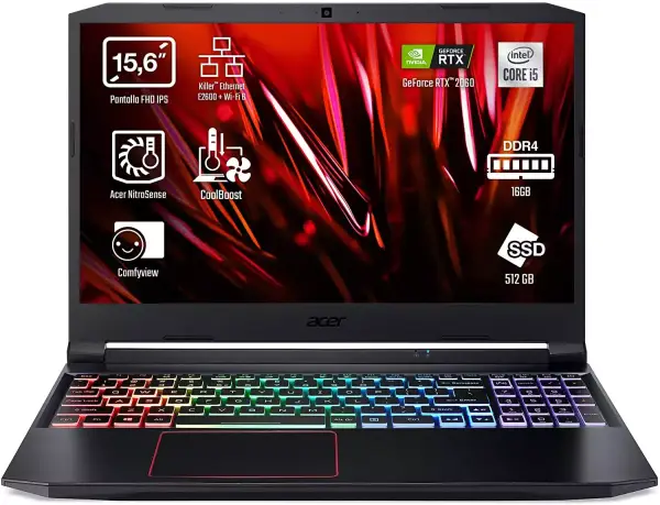 Portátil Acer Nitro i5-10300H 16/512GB RTX2060 Portátil Acer Nitro i5-10300H 16/512GB RTX2060