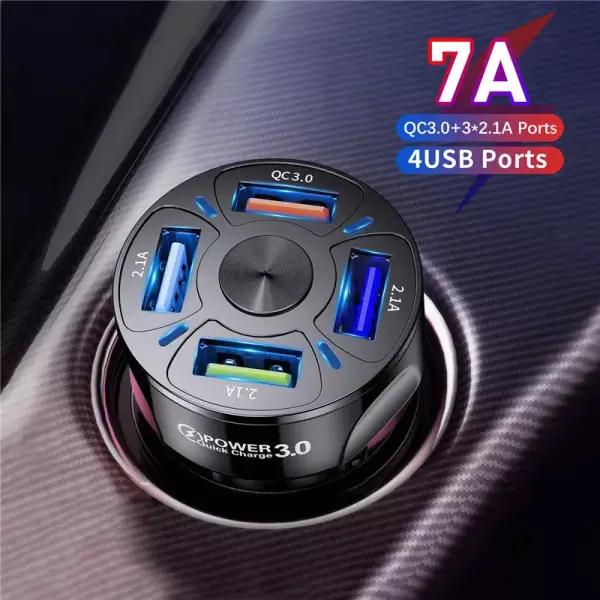 Cargador de coche de 4 puertos USB Cargador de coche de 4 puertos USB