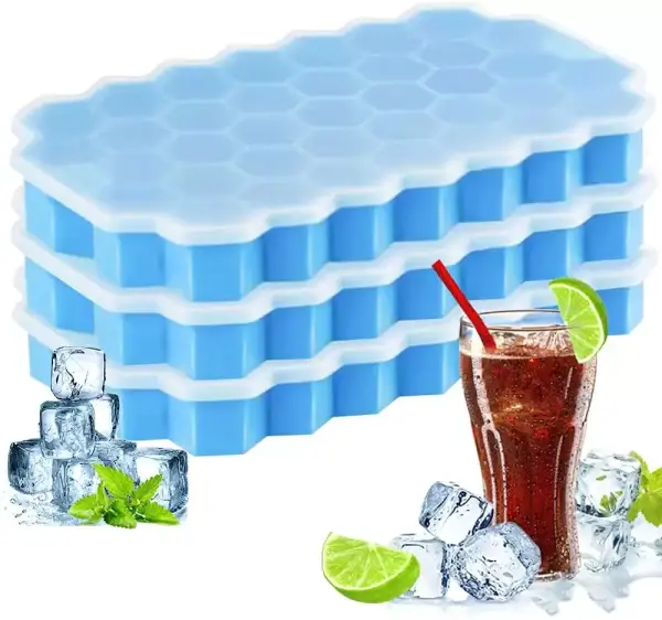 Pack de 3 bandejas de silicona para hielo Pack de 3 bandejas de silicona para hielo