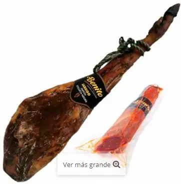 Jamón Etiqueta Negra con Regalo de Lomo de Bellota 100% Ibérico Jamón Etiqueta Negra con Regalo de Lomo de Bellota 100% Ibérico