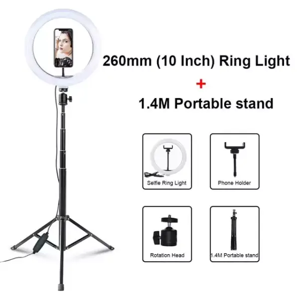 Anillo de luz para autofotos + Accesorios Anillo de luz para autofotos + Accesorios