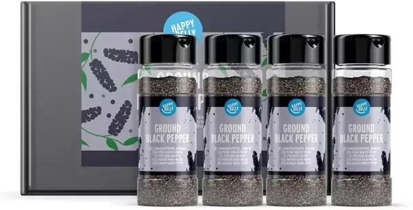 4x Pimienta negra molida Happy Belly 50g 4x Pimienta negra molida Happy Belly 50g
