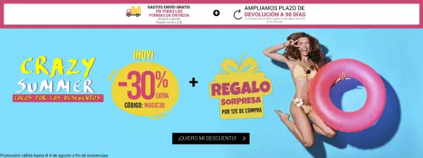 30% dto. EXTRA + Regalo Sorpresa (Pedidos +12€) Magic Outlet 30% dto. EXTRA + Regalo Sorpresa (Pedidos +12€) Magic Outlet
