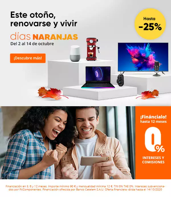 Comienzan los días naranjas con hasta 25% de dto. en PcComponentes Comienzan los días naranjas con hasta 25% de dto. en PcComponentes