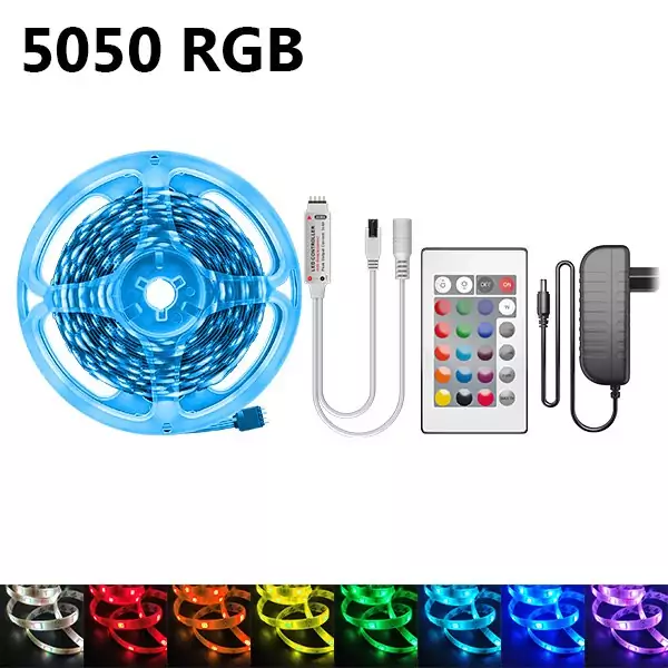 Tira LED de 5M RGB 5050 SMD + Accesorios Tira LED de 5M RGB 5050 SMD + Accesorios