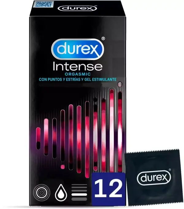 12X Preservativos Durex Intense con Puntos y Estrías y gel estimulante 12X Preservativos Durex Intense con Puntos y Estrías y gel estimulante