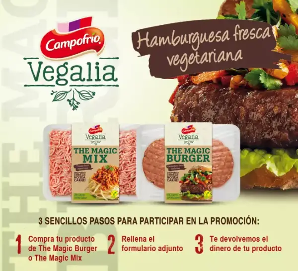 Prueba la nueva hamburguesa fresca vegetariana de Campofrío Vegalia Prueba la nueva hamburguesa fresca vegetariana de Campofrío Vegalia