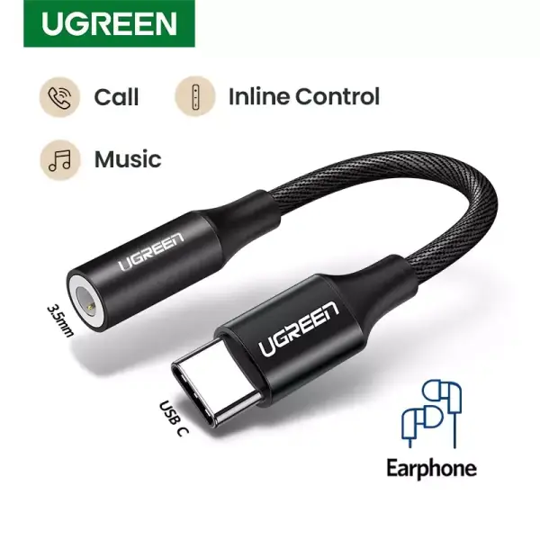 Adaptador Ugreen USB-C a Jack de 3,5mm Adaptador Ugreen USB-C a Jack de 3,5mm