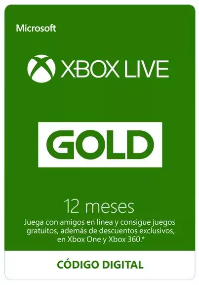 12 meses Xbox Live Gold 12 meses Xbox Live Gold