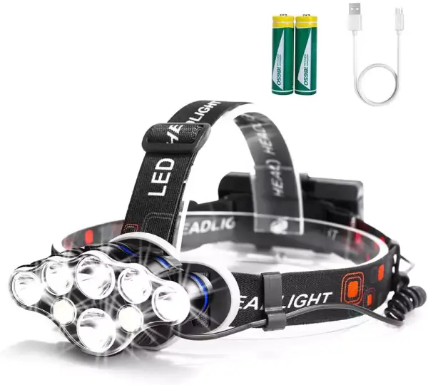 Linterna Frontal Recargable LED 13000 Lúmenes Linterna Frontal Recargable LED 13000 Lúmenes