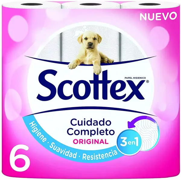 6 Rollos Scottex Original Papel Higiénico 6 Rollos Scottex Original Papel Higiénico