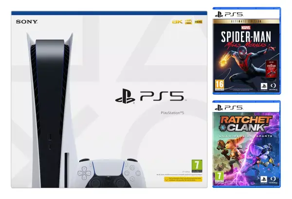 Consola PS5 + Ratchet & Clank: Rift Apart + Marvel's Spider Ultimate Edition Consola PS5 + Ratchet & Clank: Rift Apart + Marvel's Spider Ultimate Edition