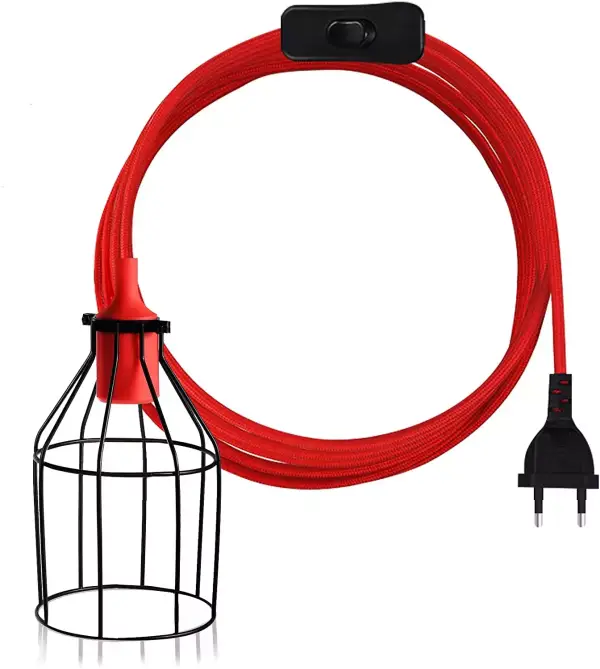 Portalámparas con soporte + Cable 4.5M con interruptor Portalámparas con soporte + Cable 4.5M con interruptor