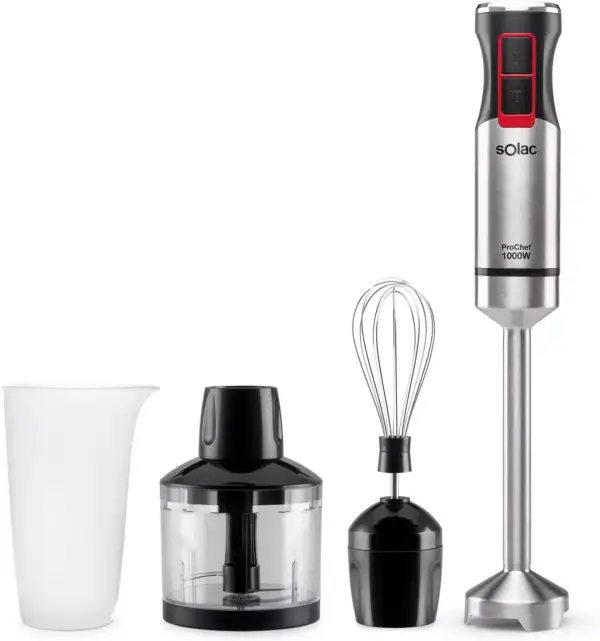 Batidora de mano Solac Pro Chef 1000W + Accesorios Batidora de mano Solac Pro Chef 1000W + Accesorios