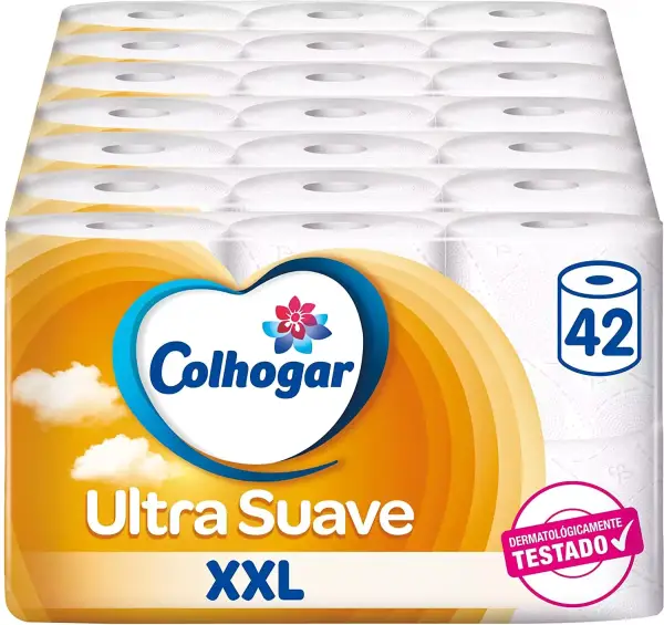 42 Rollos Papel Higiénico Colhogar Doble Ultra Suave XXL 42 Rollos Papel Higiénico Colhogar Doble Ultra Suave XXL