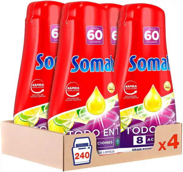 Pack de 4 Somat Oro Gel Lavavajillas Lima y Limón Pack de 4 Somat Oro Gel Lavavajillas Lima y Limón