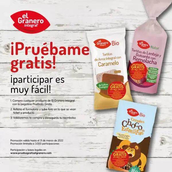 Prueba las tortitas y cereales de El Granero Integral Prueba las tortitas y cereales de El Granero Integral