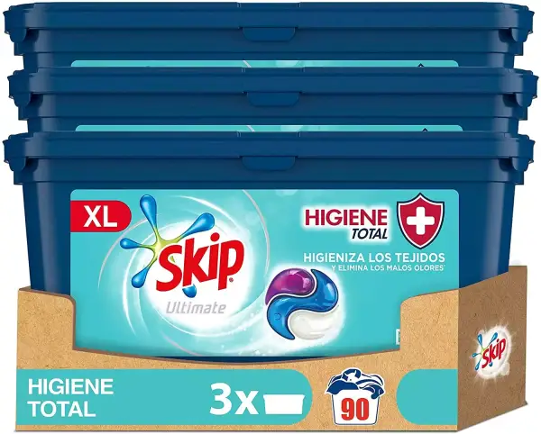 Pack 90 lavados Skip Ultimate Detergente Capsulas 3en1 Pack 90 lavados Skip Ultimate Detergente Capsulas 3en1