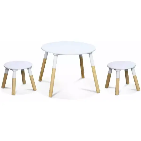 Mesa redonda para niños con dos taburetes Mesa redonda para niños con dos taburetes